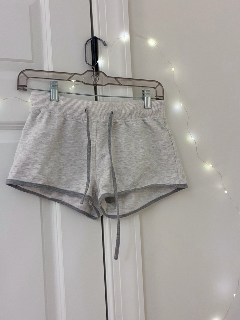 White Fox Boutique Light Gray Drawstring Lounge Shorts